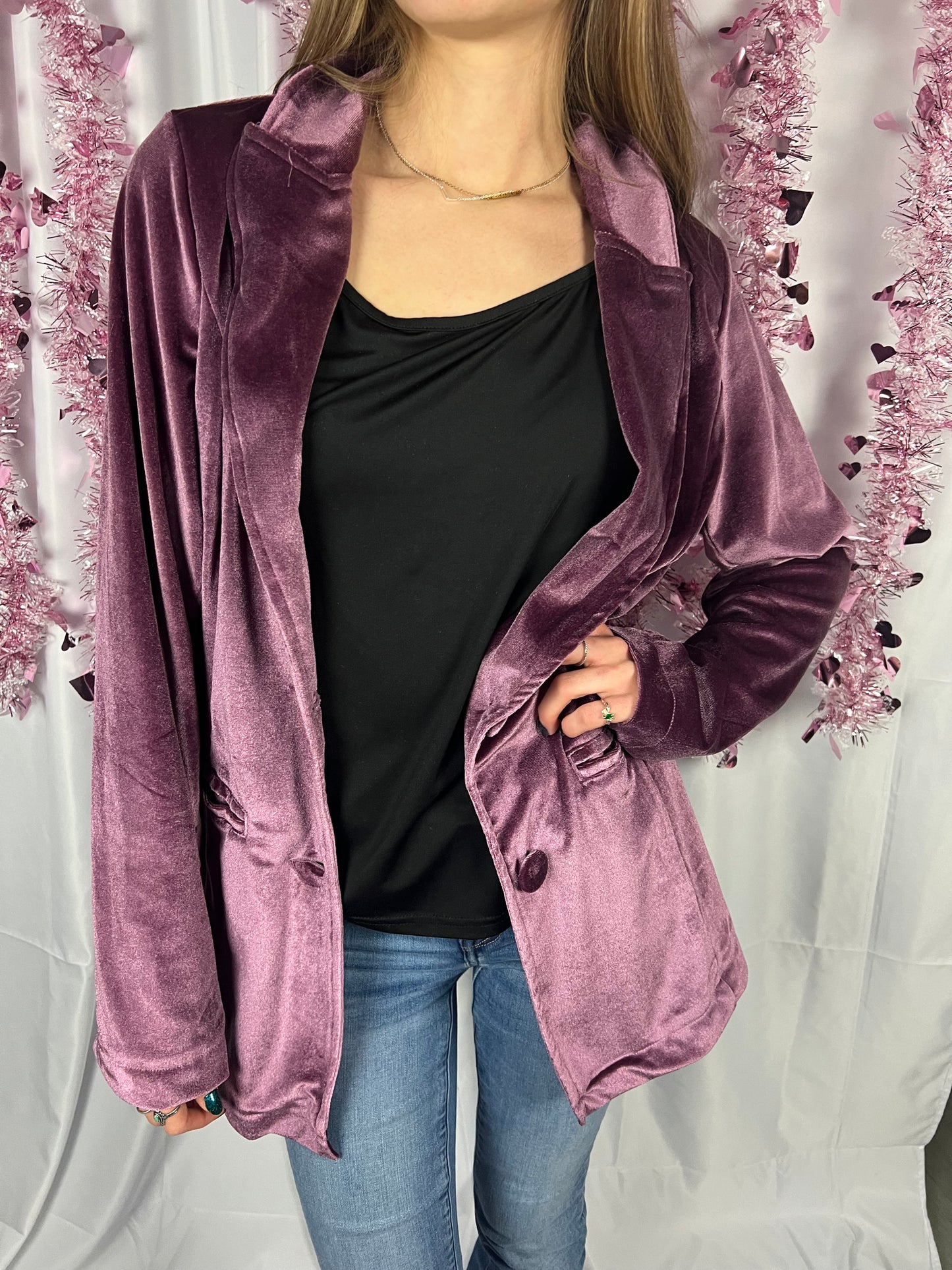 Purple Velvet Blazer