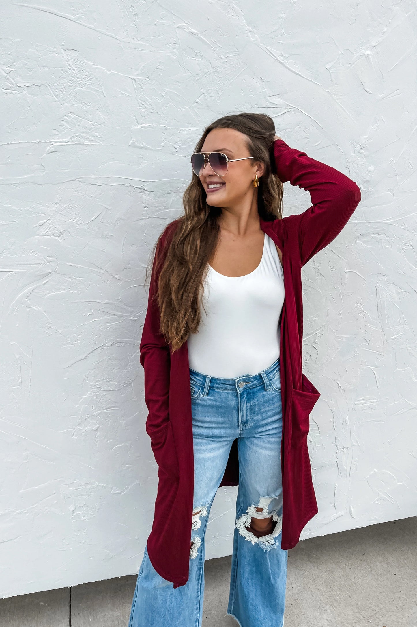 Burgundy Cardigan