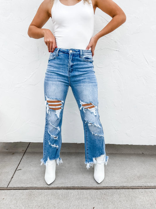 Distressed Crop Jeans