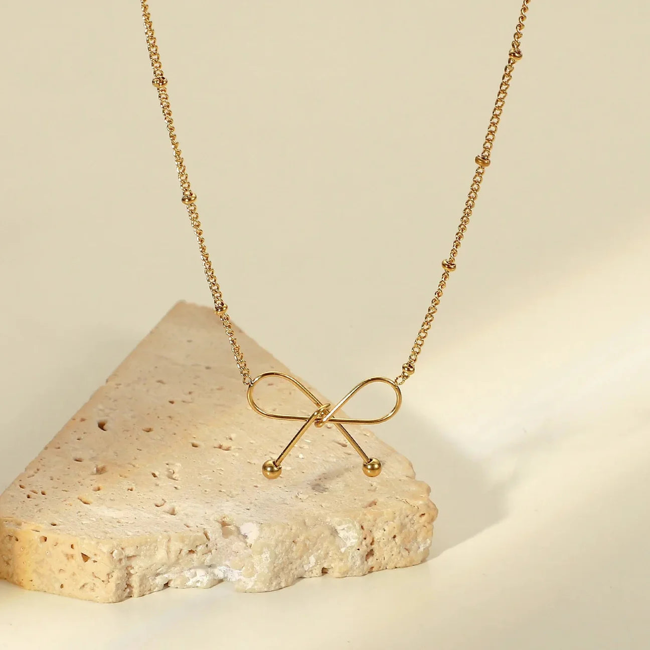 Gold Bow Necklace