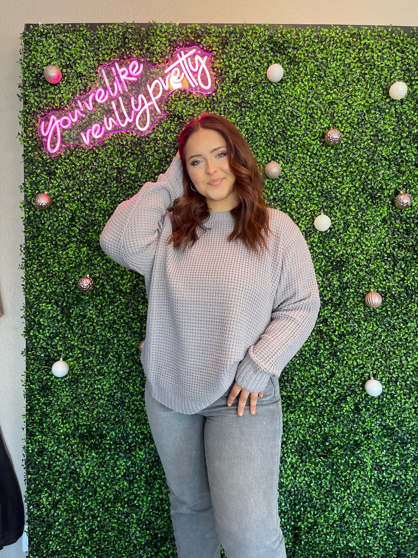 Curvy Light Grey Sweater